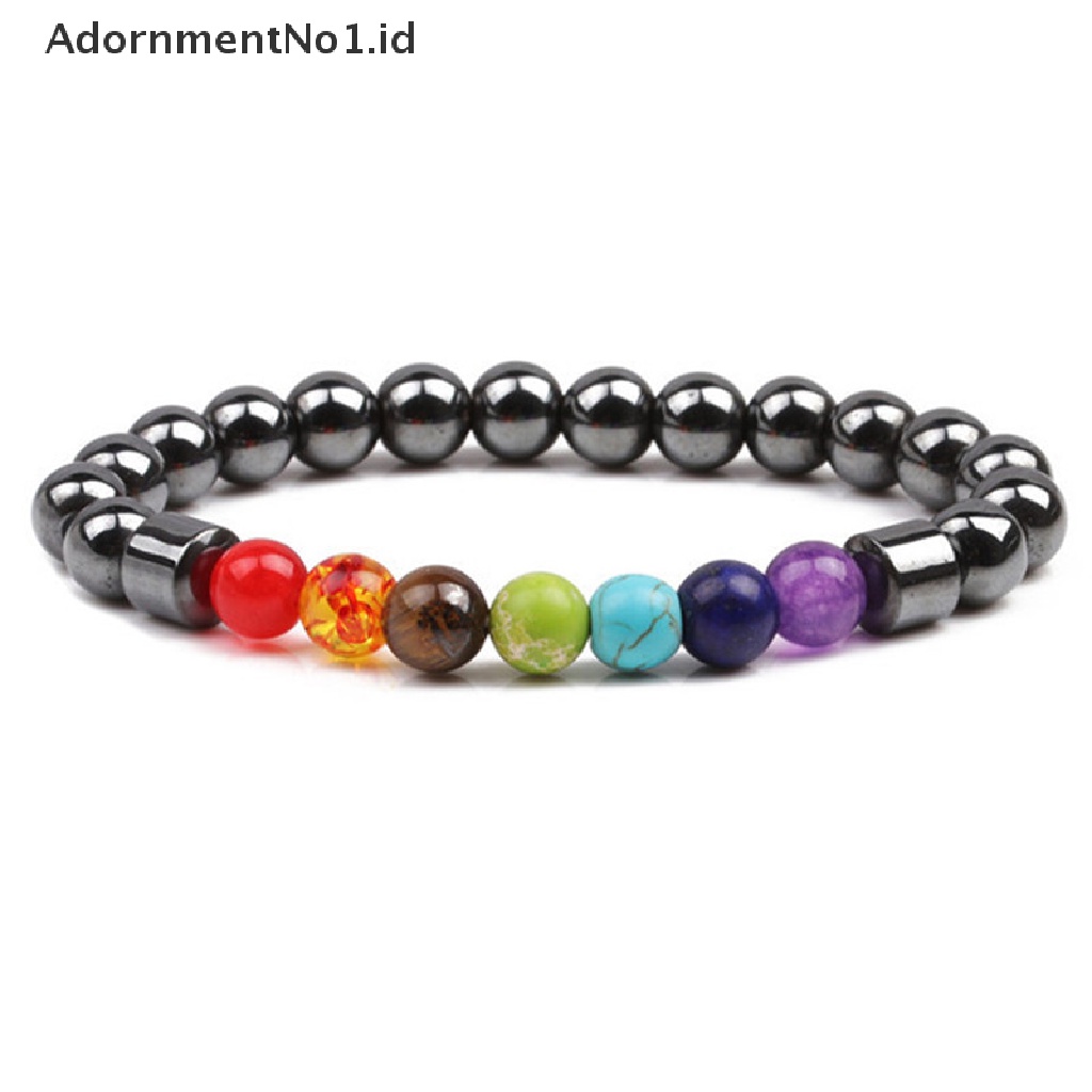 [AdornmentNo1] Gelang Batu Hematite Multicolor Healing Beaded Weight Loss Bracelet Jewelry [ID]