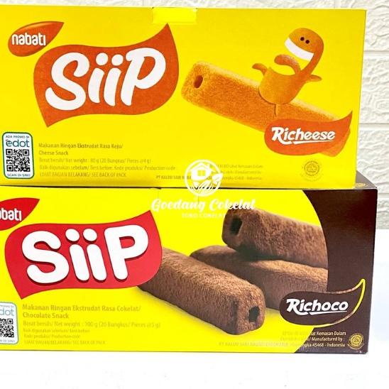 

CodeOo5O9 Wafer Richeese Richoco Nabati Siip Keju Cokelat 1 Box Isi 20 Pcs x 5 gr