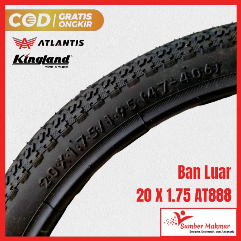 Ban Luar Sepeda Sepedah Anak BMX MINI CTB Lipat 20 x 1.75 20 x 2.125 Atlantis Kingland 20&quot; AT888 20 X 1.95 20 X 2.30