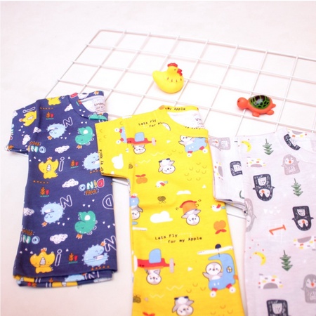 NIA Kaos Oblong Bayi Vinata Unisex Motif Full Print 0 - 6 bulan
