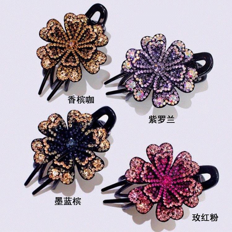 NEW Jepit Rambut Korea Sanggul Wanita Elegan Full Kristal Motif Terbaru Import