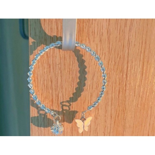 Xia.id Gelang Tangan Wanita Desain Kupu-Kupu Adjustable Hias Bell Gaya Antik