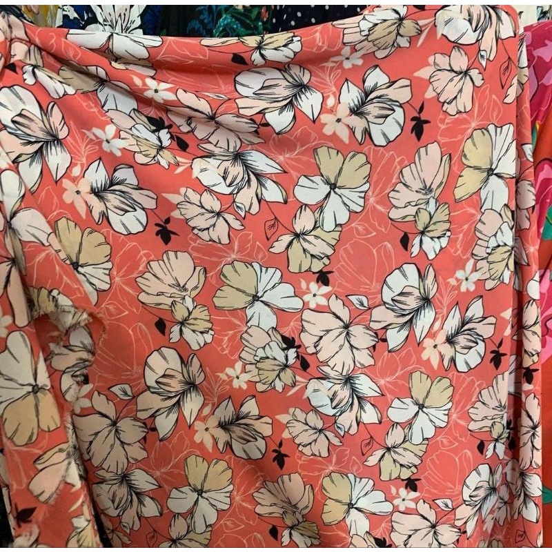 Kain Ceruty Zara motif dz  | Bahan Ceruti Zara Motif - kain gamis kurung - kain Tunik