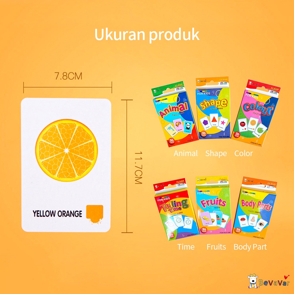 BEVAVAR Mainan Edukasi Anak Abjad Huruf Flash Card