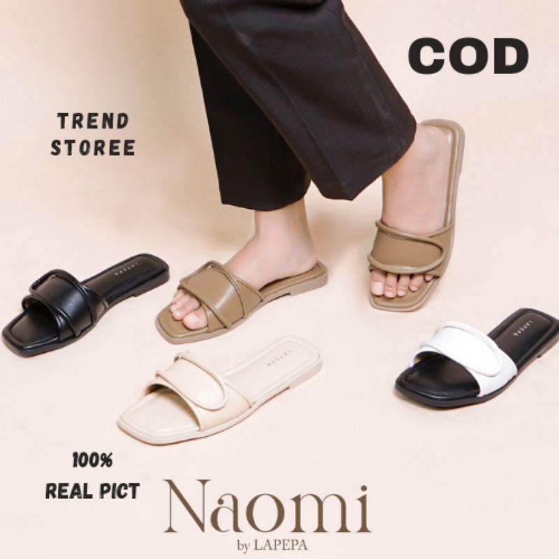 LAPEPA ORI - NAOMI by LAPEPA Sandal Flat Wanita Terbaru Sandal Casual Slop Wanita