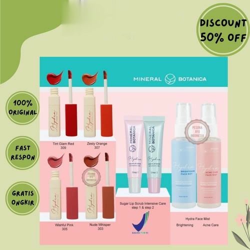 MINERAL BOTANICA Hydra Series | Lip & Cheek Tint | Lip Scrub Serum | Face Mist | Aloe-Gal
