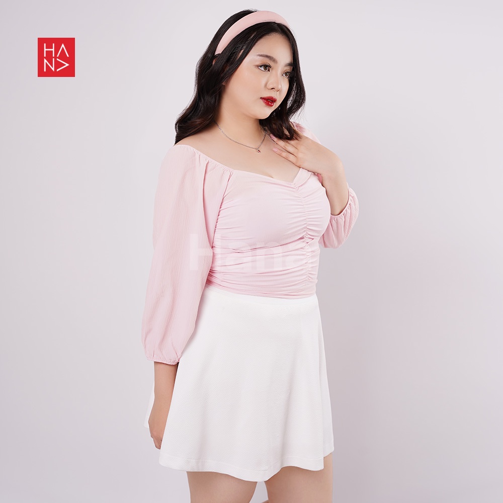 Hana Fashion - (Big SIze) Hailee Sabrina Blouse Wanita / Atasan Crop Wanita - TS293