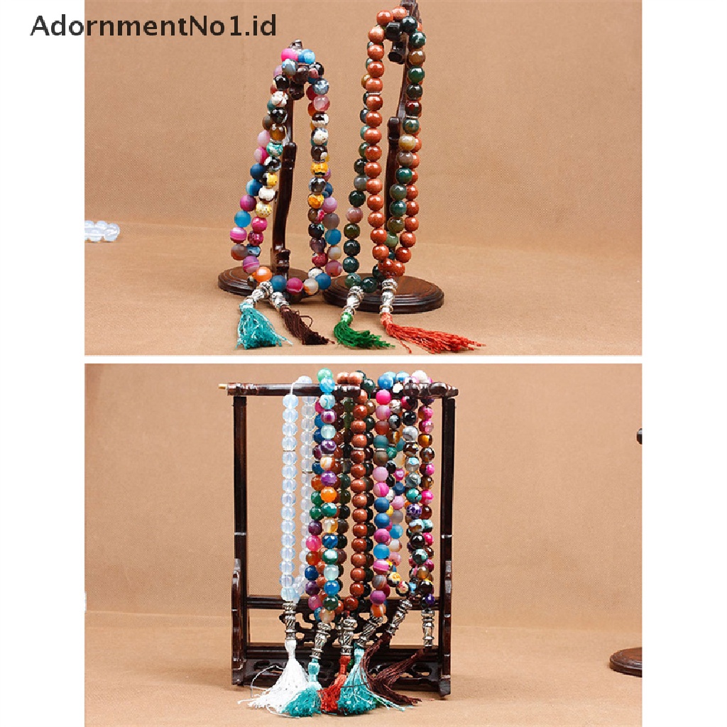 [AdornmentNo1] Batu Alam Black Agate Bead Rumbai Liontin 33butir Tasbih Muslim Islami Allah Rosario [ID]