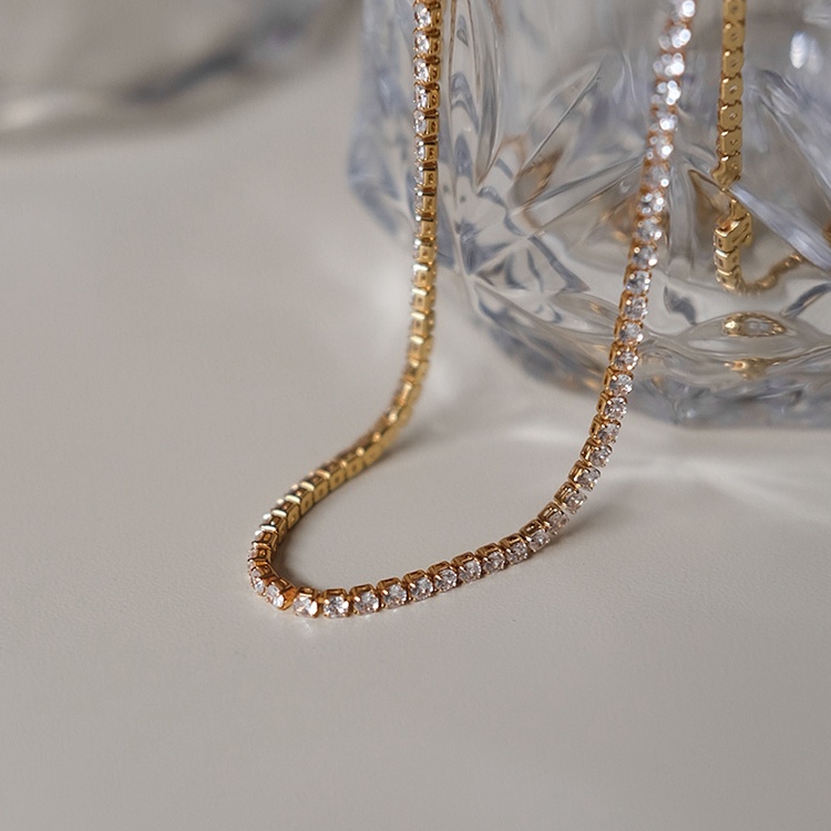 Infinity necklace & bracelet | Tennis zircon gold plated necklace & bracelet