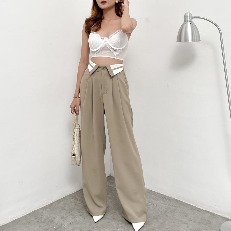 IL - Roxy Pant Celana Kulot Highwaist Combination Wanita