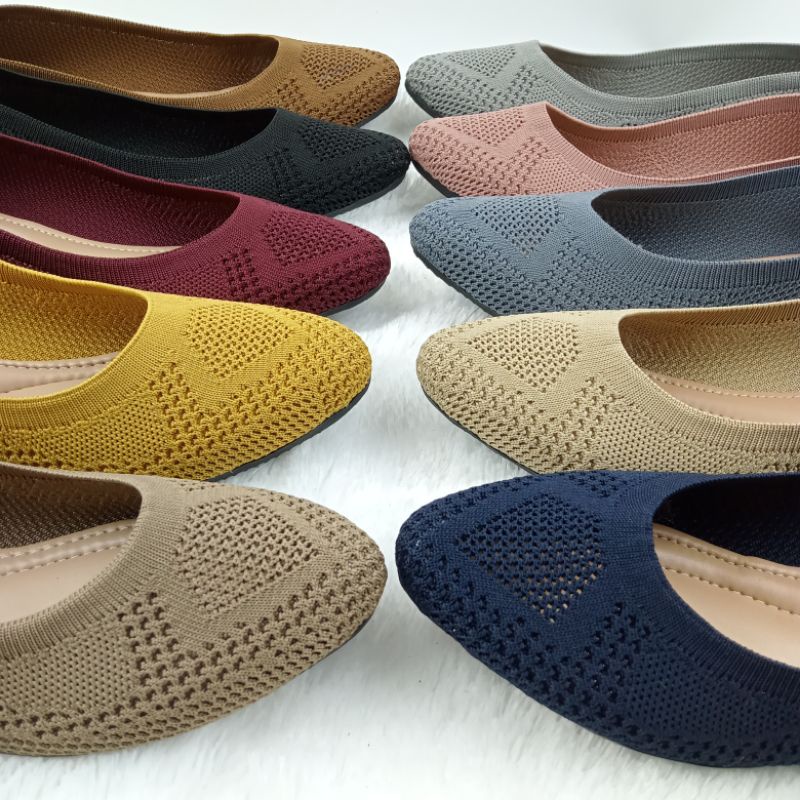 Sepatu Rajut DEO -  06 , Sepatu Flat Wanita , Sepatu Kece