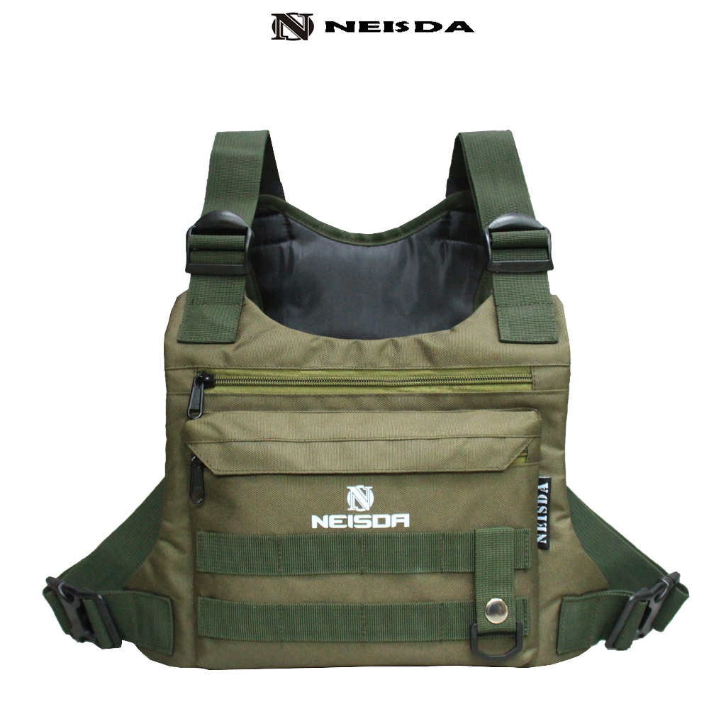 Tas dada tactical pria neisda jammuts Chest bag rig outdoor cream black green