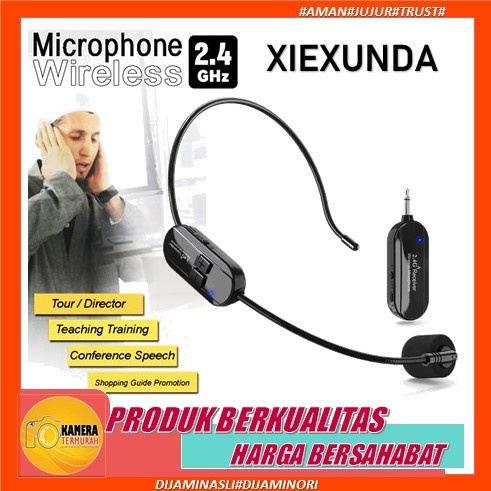Mikrofon Mic Clip On Wireless 2.4G Presentasi Tur Imam Masjid XIEXUNDA