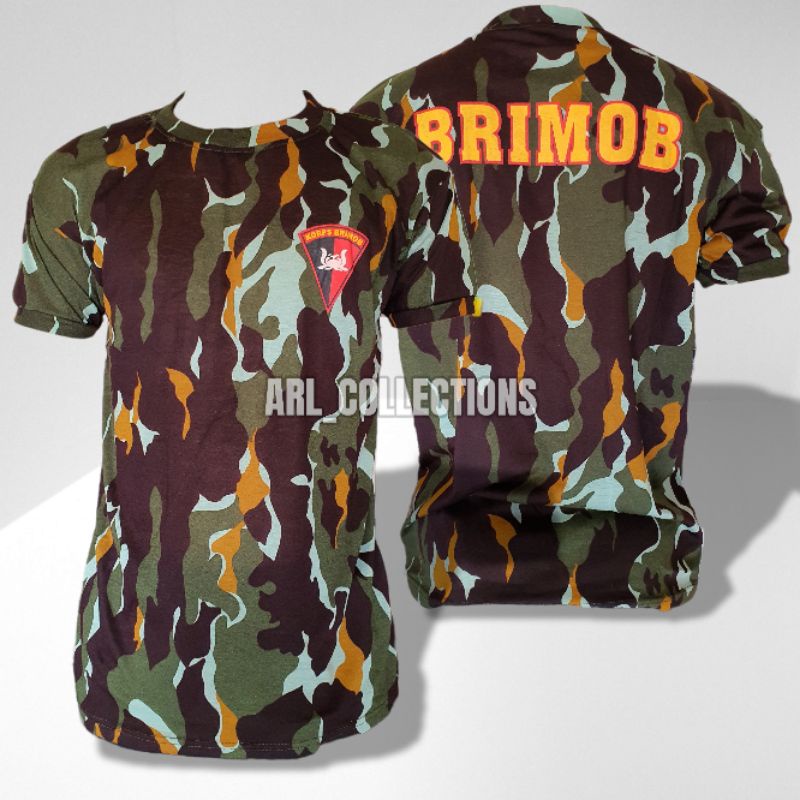 kaos pendek loreng brimob - pelopor - polisi - polri - police - kaos loreng brimob lengan pendek - k
