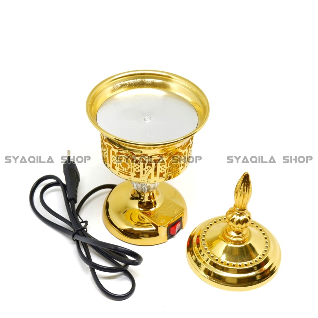 Tempat Bakar Buhur Listrik Parapen Bukhur Elektrik Mibakhara Dupa Arab Mabkhara Bakhoor Electric Pembakaran Dupa Incense Burner