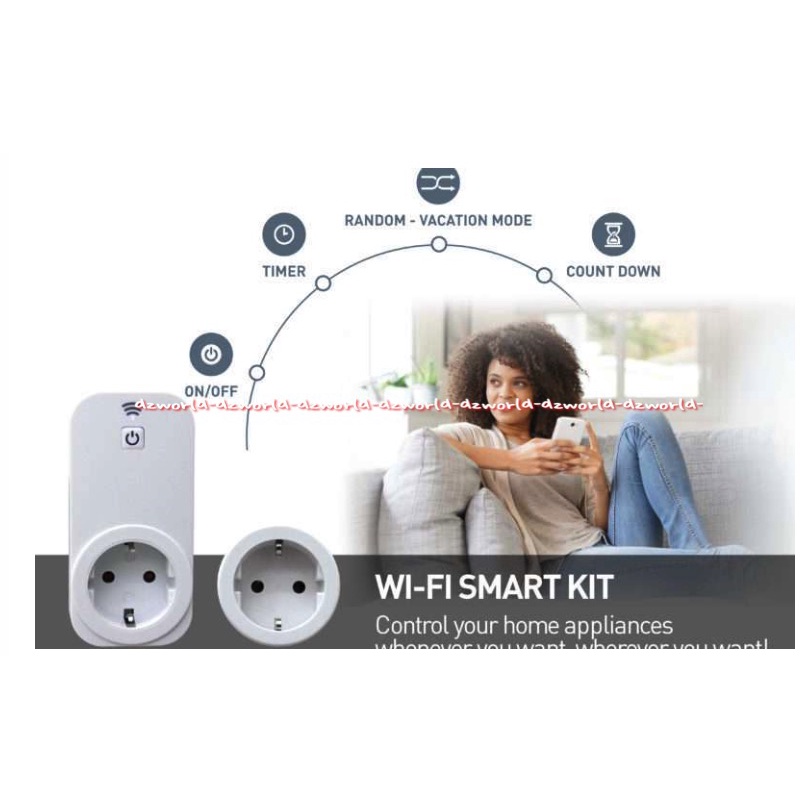 Krisbow Wifi Adaptor Socket Electrik Saklar Colokan Listrik Dengan Tombol On Off Steker Adaptor Wifi 16a 250v Sambungan Wifi Dengan Aplikasi Smart Klic