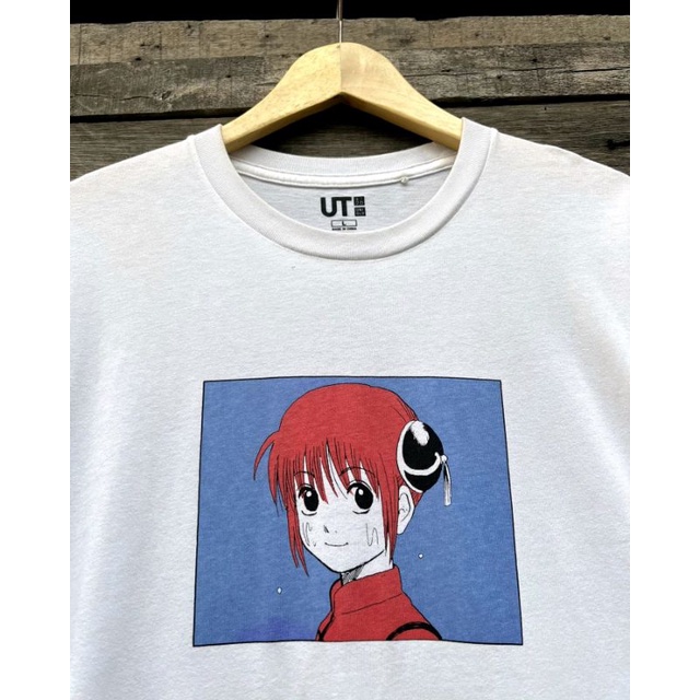 Kaos Anime Gintama Kagura With Yorozuya UT / Uniqlo Second , Thrift , Bekas
