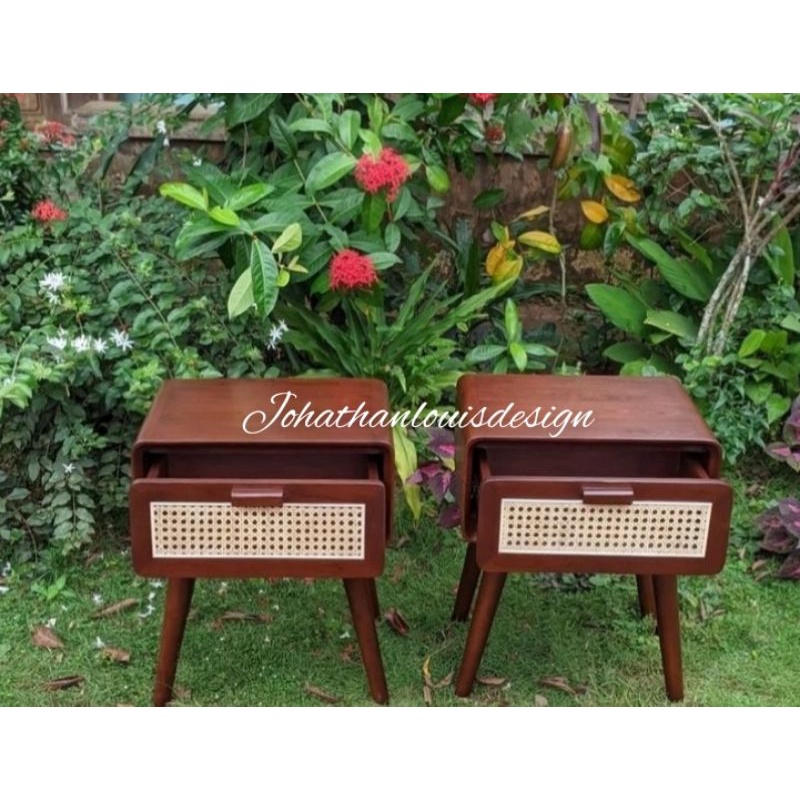 NAKAS ROTAN RETRO KAYU JATI NAKAS MINIMALIS NAKAS HOTEL NAKAS SAMPING