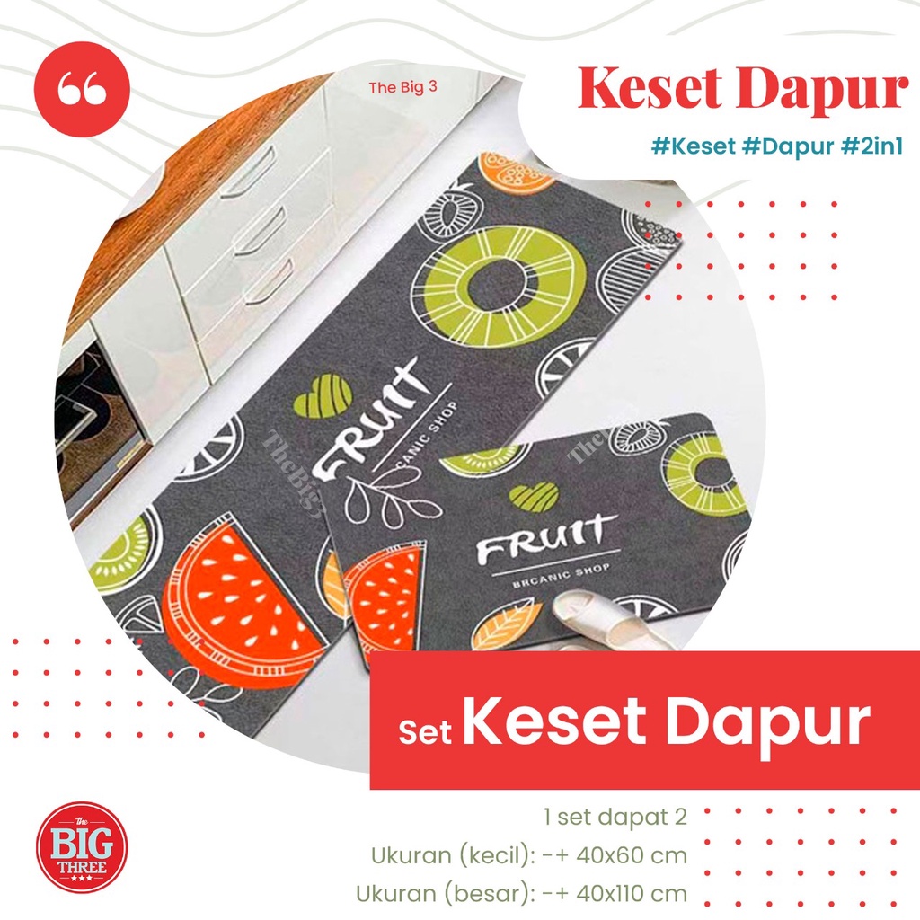 Diatomite Keset Dapur 2in1 Lembut Anti Slip Ukuran 40x60 cm dan 40x110cm Motif A Warm Home Happy Stone Sunflower Family Cat Cats Creative Dining Table Plants Delicious - Keset Dapur 2in1 TBT