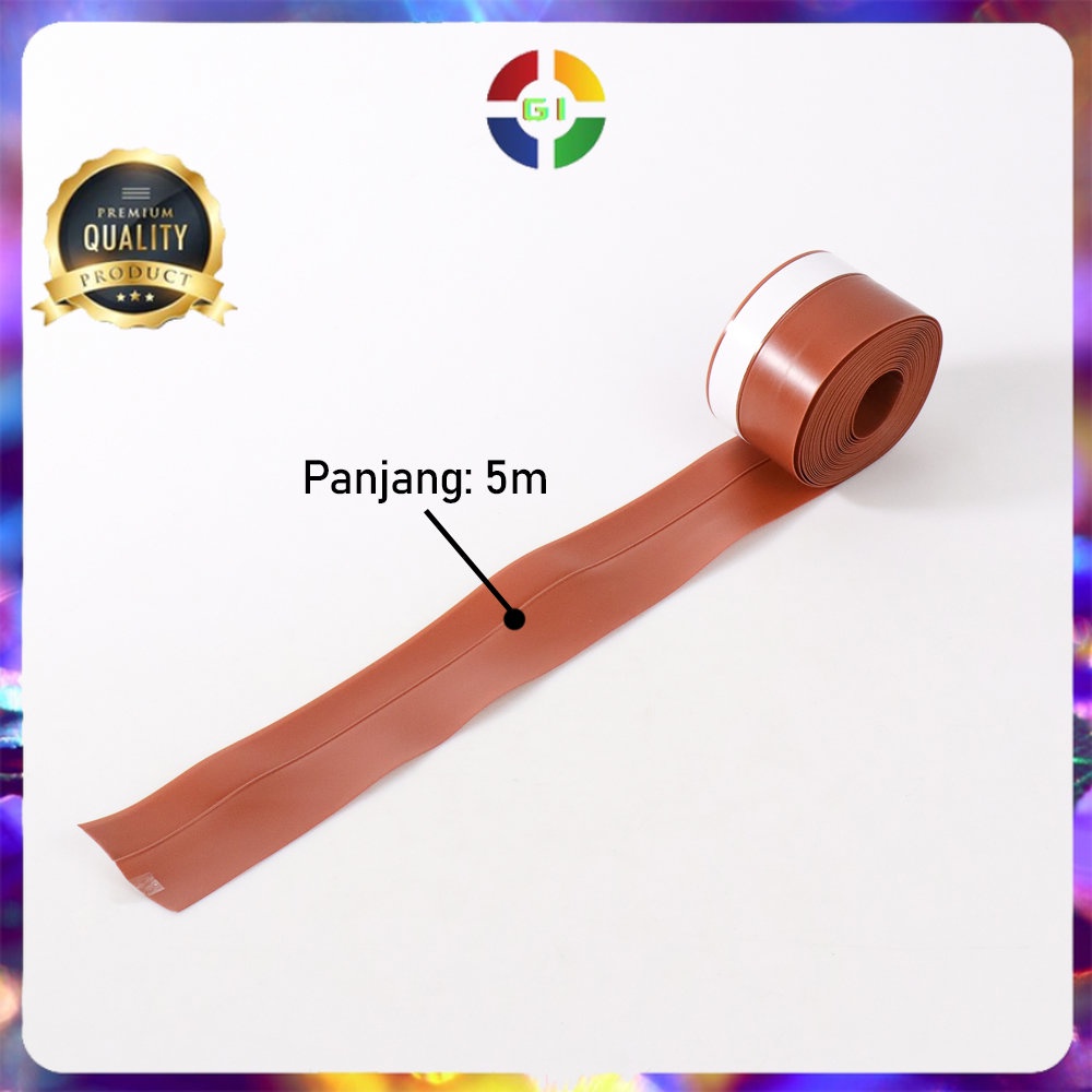 Lis Karet PVC Penghalang Kecoa dan Debu Pintu 5M 45 mm x 5 m Brown COD