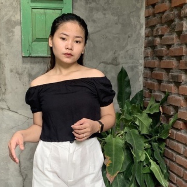 TOP SABRINA KERUT CROP ATASAN CEWEK TERLARIS KEKINIAN KOREA STYLE MURAH BANGKOK RAYON BALI HITS