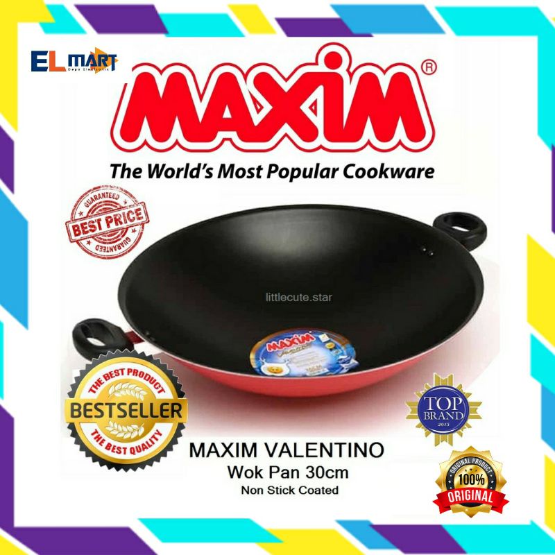 Wajan MAXIM wok 30cm valentino - penggorengan anti lengket