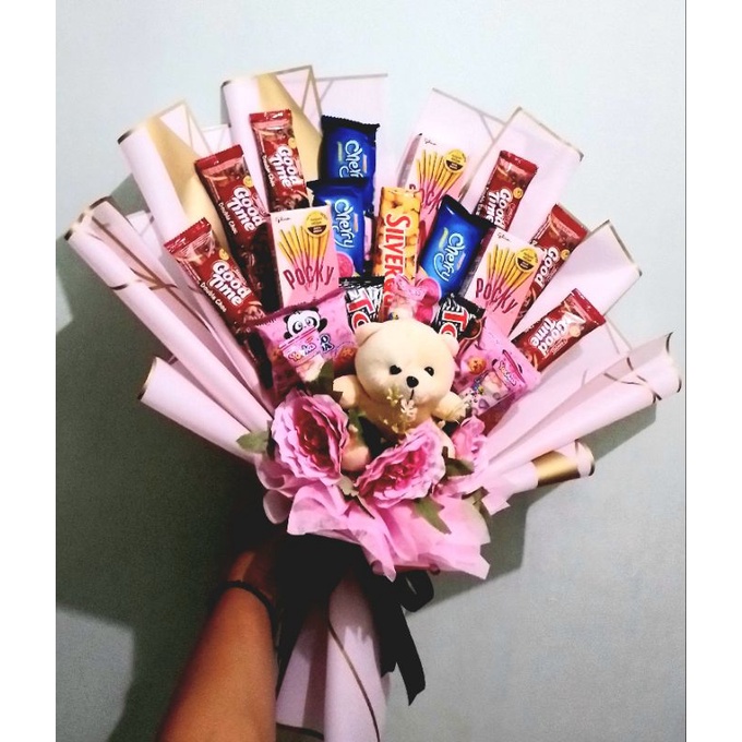 buket snack /buket snack pink/buket snack coklat