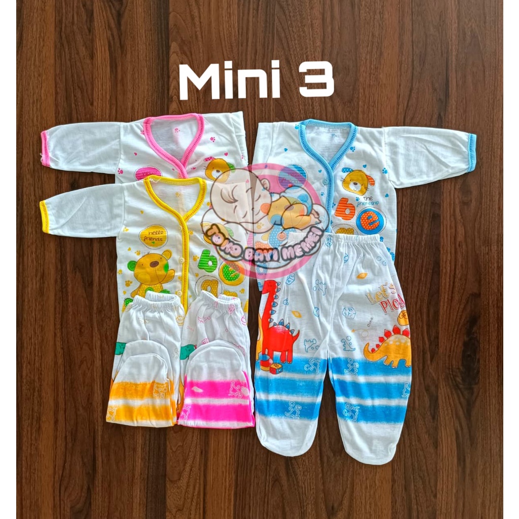 Paket baju bayi dan celana bayi MINI 1 isi 6 pcs bahan katun