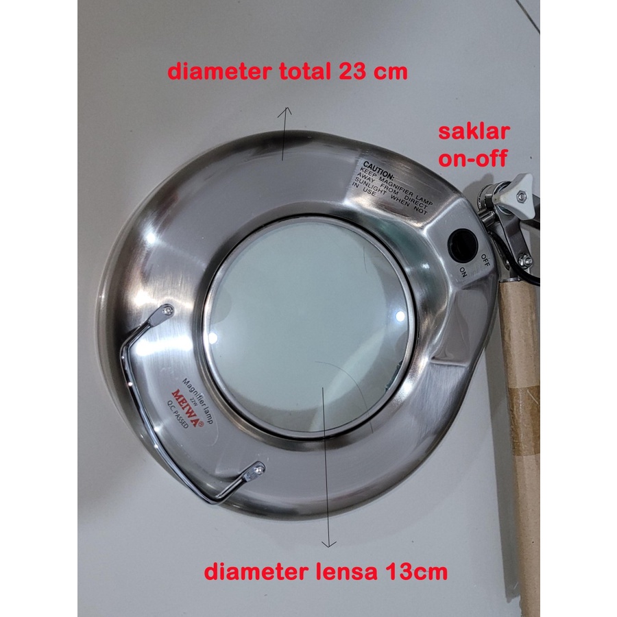 MEIWA MAGNIFIER LAMP 22 Watt DML-120 Meiwa Lampu Meja Jepit Kaca Pembesar 22 W DML 120