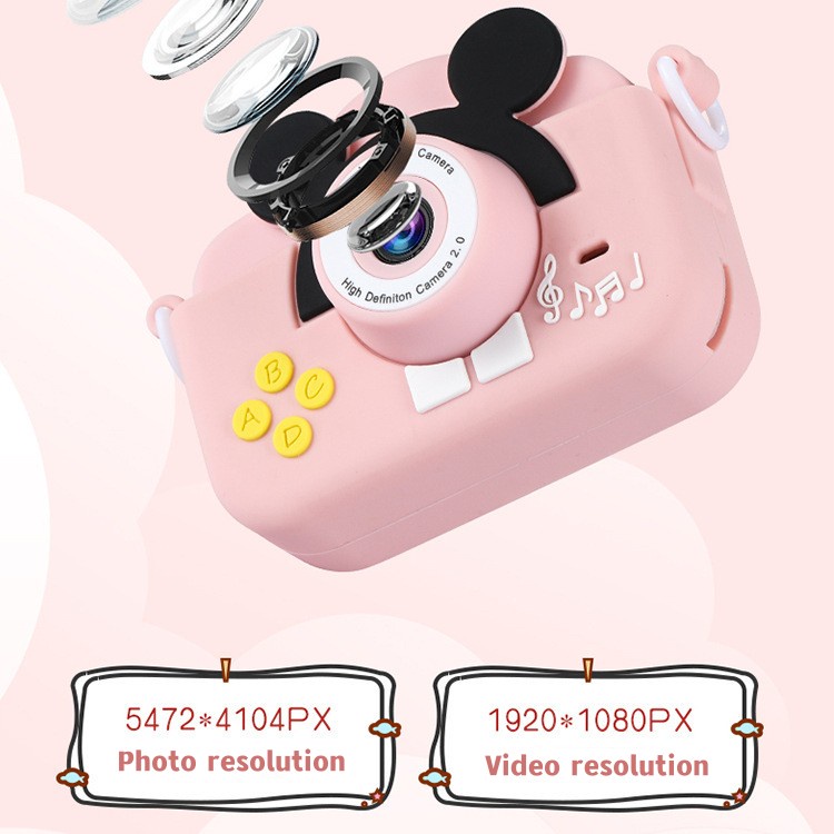 Kids Kamera Anak Mini Educational Toys For Children Baby Girls Birthday Gift Dual Camera 2 Inch HD Screen Digital Mini Anak Kamera 1080P Video Recorder Selfie Camera