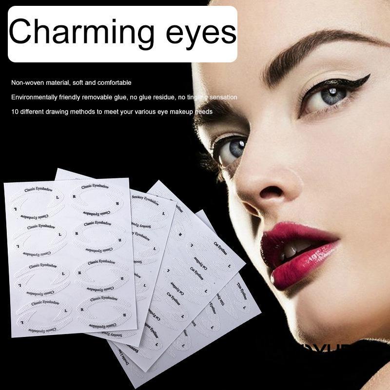 【COD】Stiker Cetakan Eyeliner Dan Shadow Bahan Non Woven Untuk Anak Perempuan Eyeliner Template Stickers Eyeliner Stencils Drawing Card eyeliner Defining Makeup Tools-CH