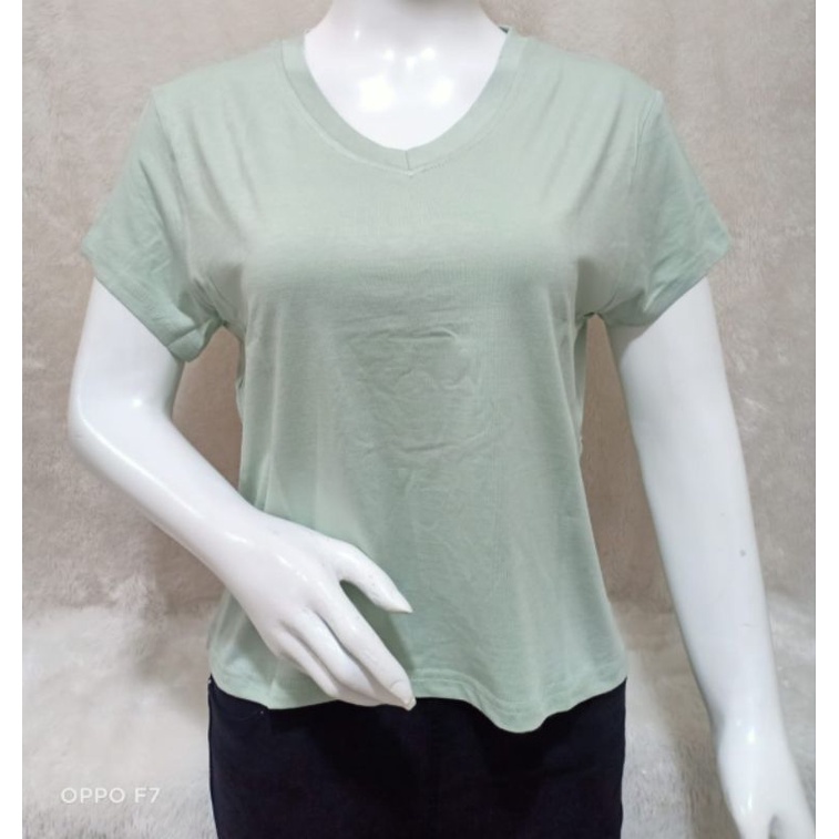 kaos crop V-XL Kaos wanita atasan wanita crop V neck XL kaos crop wanita