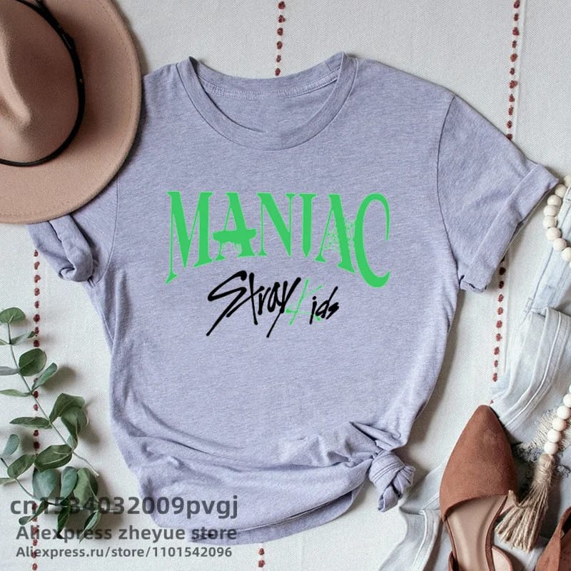 Kaos KPop Stray Kids Maniac Wanita Lengan Pendek Oversize T shirt Stray Kids Maniac Unisex Kaos K-Pop Straykids Maniac Skz Skzoo Album Terbaru Baju Stray Kids Maniac Straykids Maxident Jumbo XXXL Tshirt Stray Kids Maniac 2ND World Tour KPop Idol Korea XXL