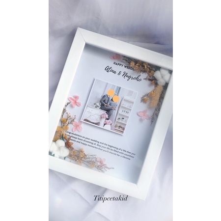 flowers in frame|kado Wedding|kado ulangtahun|kado tunangan