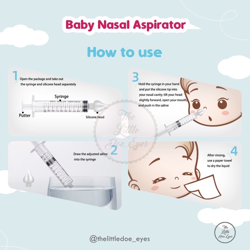 2pcs Baby Nasal Aspirator (nose cleaner)