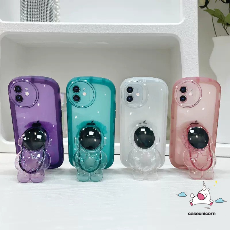 Casing Redmi 10C 10 9T 9 9A 10A 9C POCO X3 NFC Pro M3 Redmi Note11 11Pro 11Pro+10 10s 10Pro 8 9Pro 9s 8Pro Kartun Astronot Bracket Stand Holder Shockproof Airbag Soft TPU Case