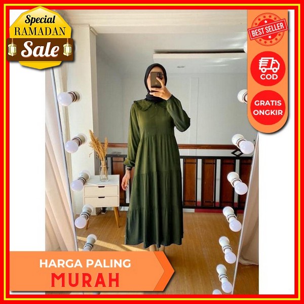 Gamis Mix Brukat Wanita Terbaru Bahan Ceruty Babydoll Reimma Dress Mix Brukat Premium Mewah Gaun Pes