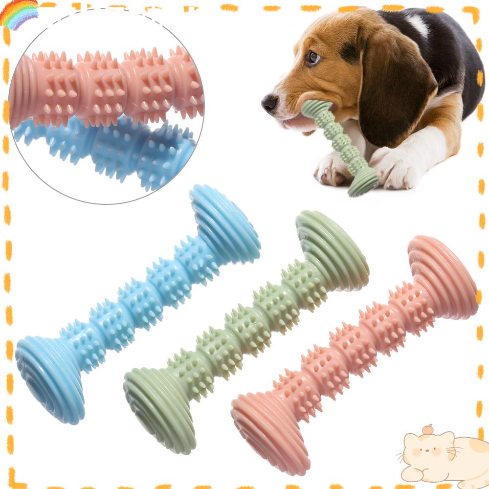 Solighter Dog Chew Toys Interaktif Dumbbells Bentuk Mainan Hewan Peliharaan Lucu