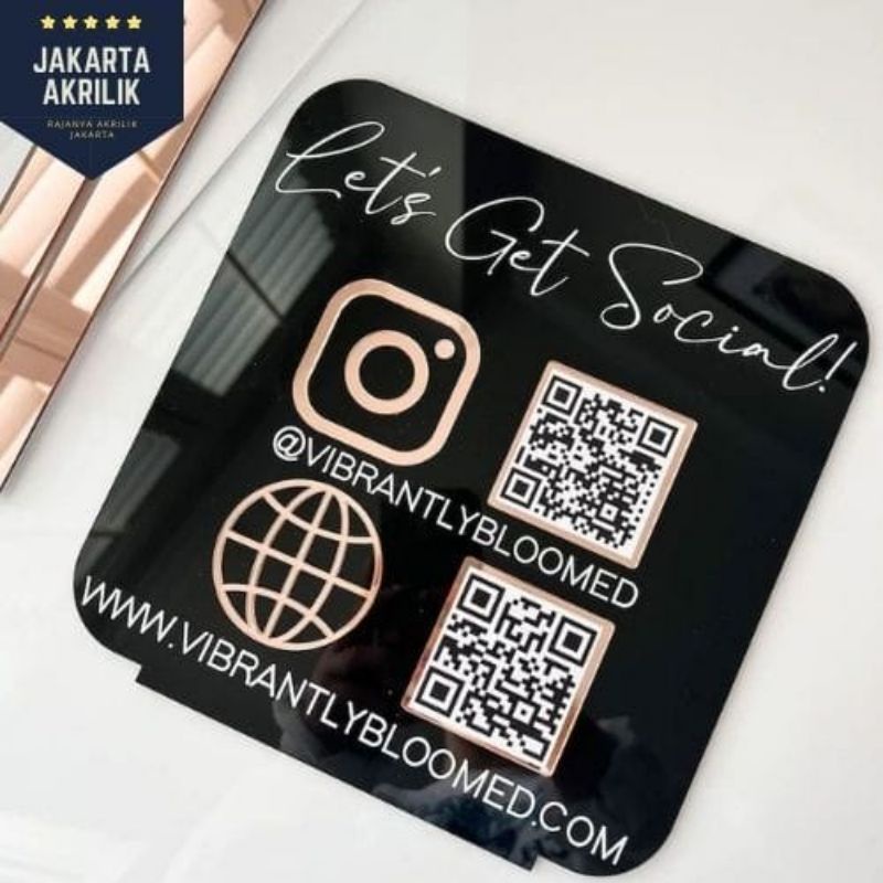 Qr Code Sign Akrilik Plakat Meja Aesthetic