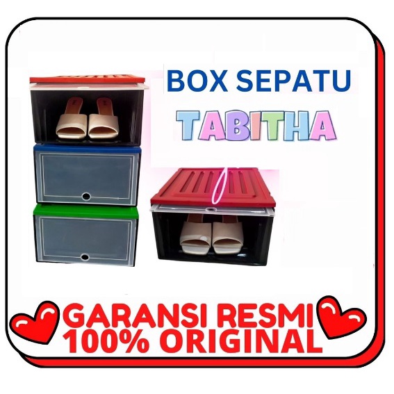 Promo Besar Tabitha Box Sepatu Serbaguna / Rak Sepatu / Tempat Sepatu Stackable Kotak Sepatu Tebal