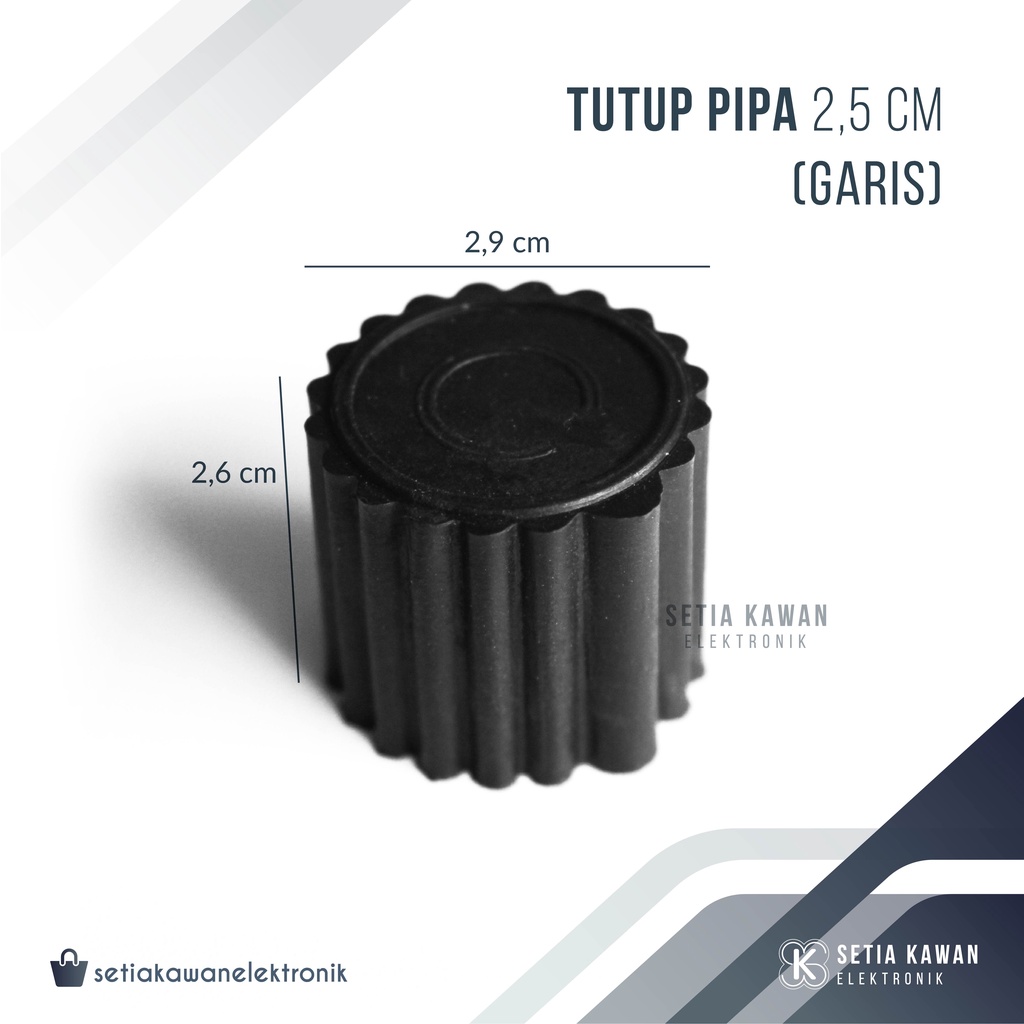 Kaki Karet Tutup Pipa Garis 2,5 cm Bulat Alas Kursi dan Meja / Besi / Aluminium (Karet PVC )