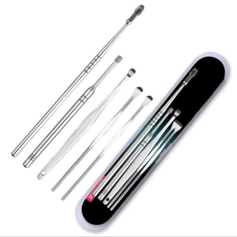 5 IN 1 EAR WAX PEMBERSIH TELINGA STAINLESS STEEL