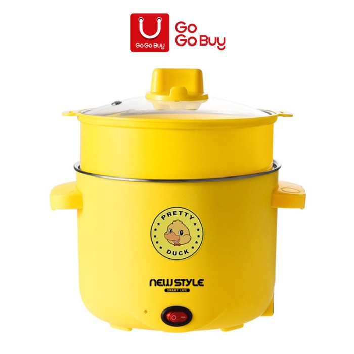 panci listrik Panci Listrik Serbaguna Y07 Cooker Multifungsi Panci Kukus Elektrik - Yellow(T2X5) Pan