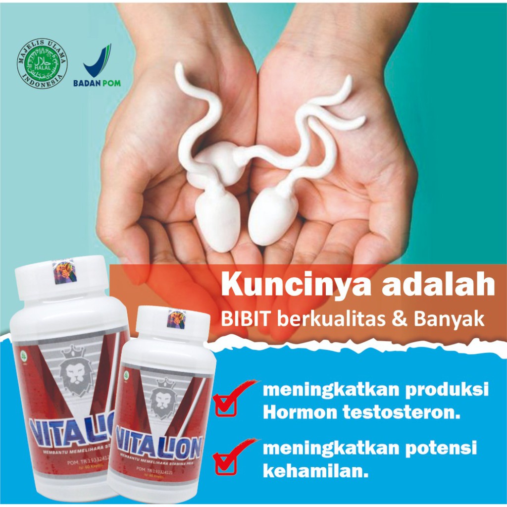 Vitalion Obat Herbal Pria, Penambah Stamina Pria, Penyubur Pria, Pengental Sperma, Program Hamil, Meningkatkan Kualitas Sperma Pria, VItalion isi 60 kapsul original BPOM Halal MUI Naturafit