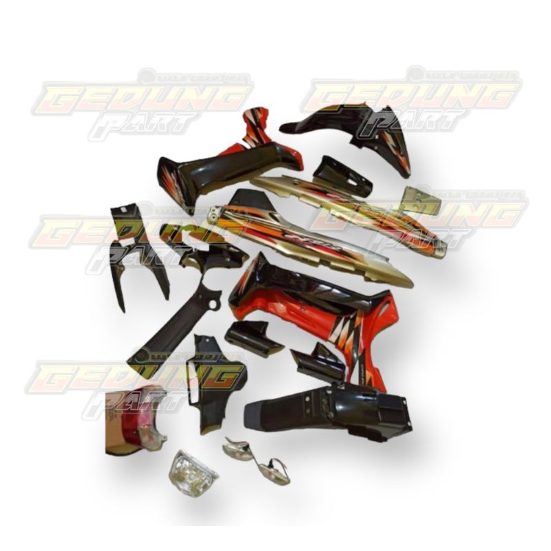 cover bodi fiz r milenium gold oren hitam full set fullset bodi yamaha fiz r cover body fiz r full s