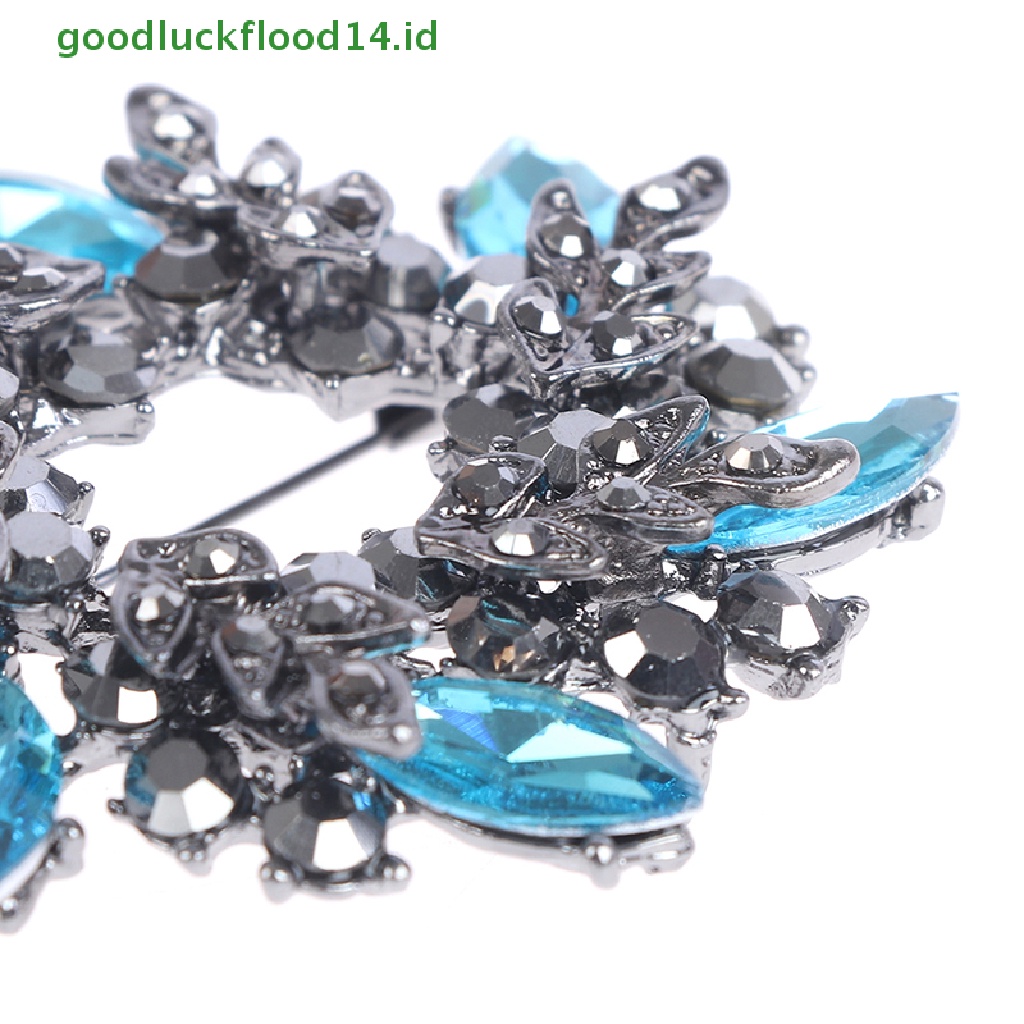 [GOOGFOUR] Kristal Berlian Imitasi Emas Cina Redbud Bunga Bros Pin Wanita Brooch [TOP]