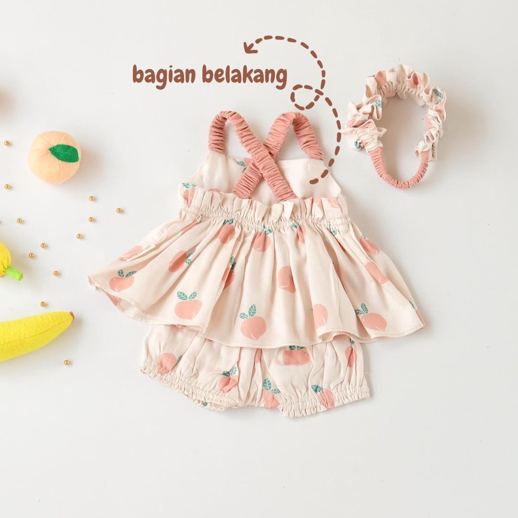 Plazababyku BBB RENITA setelan anak perempuan jumper jumpsuit bayi polos lucu free headband