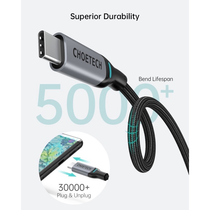Choetech XCC-1002 Kabel Charger 100W 5A PD USB Type C to C 1,8M 180CM