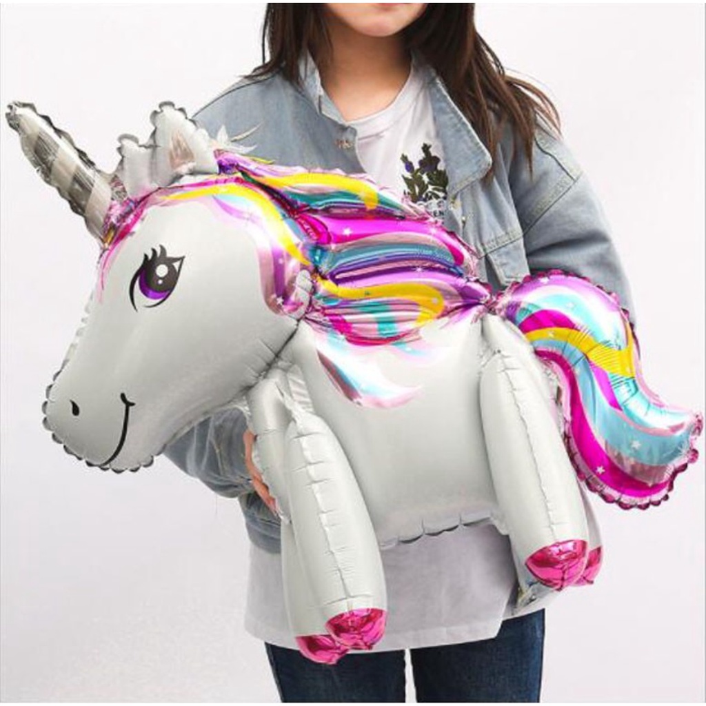 Balon Foil UNICORN 3D Kuda Pony Jumbo besar Balloon Birthday Party Pesta Ulang Tahun Ultah