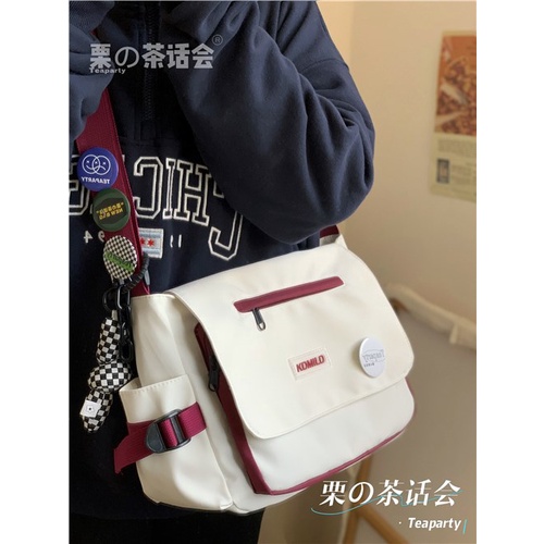 ♤๑Sera Japanese simple all-match Messenger bag female student commuting to class large-capacity shoulder bag postman bag male